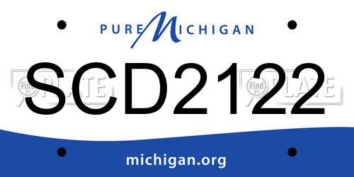 SCD2122 Michigan License Plate