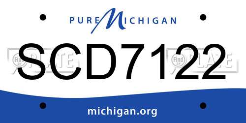 SCD7122 Michigan License Plate