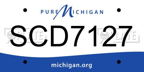 SCD7127 Michigan License Plate