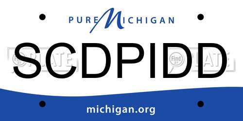 SCDPIDD Michigan License Plate