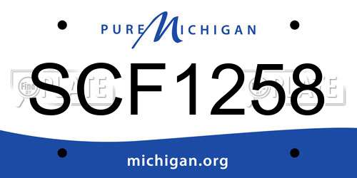 SCF1258 Michigan License Plate