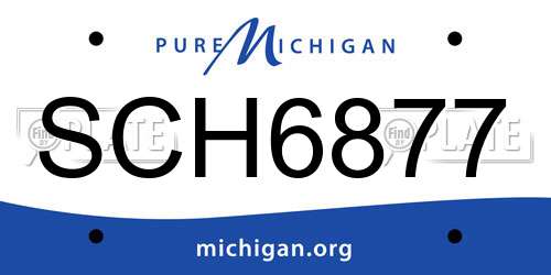 SCH6877 Michigan License Plate