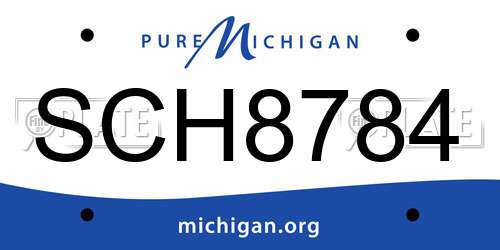 SCH8784 Michigan License Plate