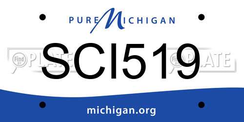 SCI519 Michigan License Plate