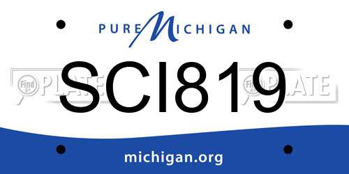SCI819 Michigan License Plate