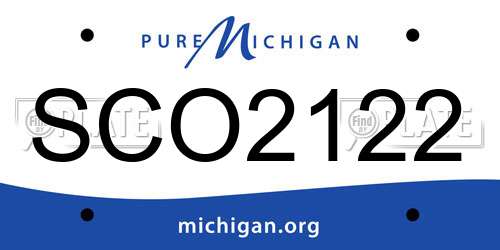 SCO2122 Michigan License Plate