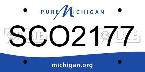 SCO2177 Michigan License Plate