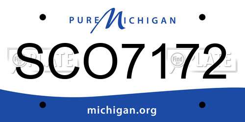 SCO7172 Michigan License Plate