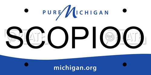 SCOPIOO Michigan License Plate