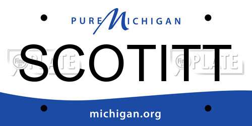 SCOTITT Michigan License Plate