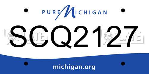 SCQ2127 Michigan License Plate