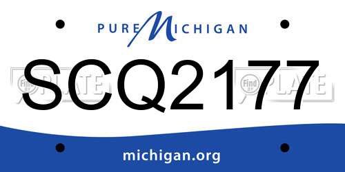 SCQ2177 Michigan License Plate