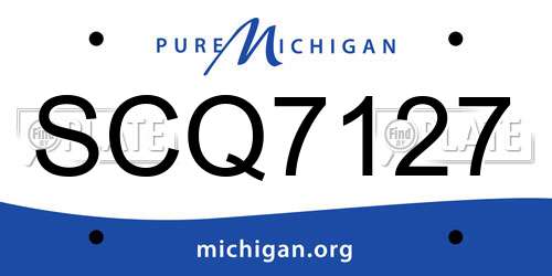 SCQ7127 Michigan License Plate