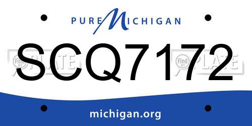 SCQ7172 Michigan License Plate