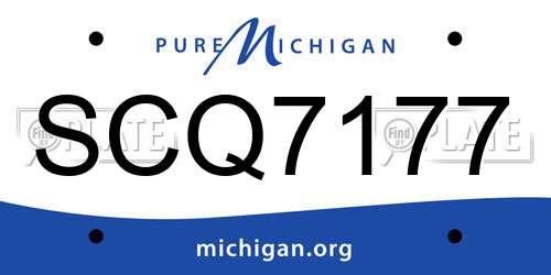 SCQ7177 Michigan License Plate