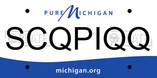 SCQPIQQ Michigan License Plate