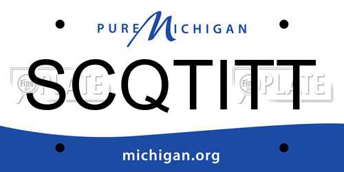 SCQTITT Michigan License Plate