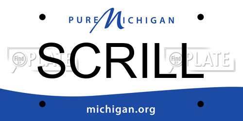SCRILL Michigan License Plate