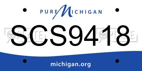 SCS9418 Michigan License Plate
