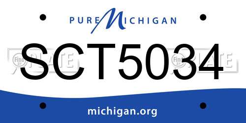 SCT5034 Michigan License Plate