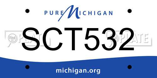SCT532 Michigan License Plate