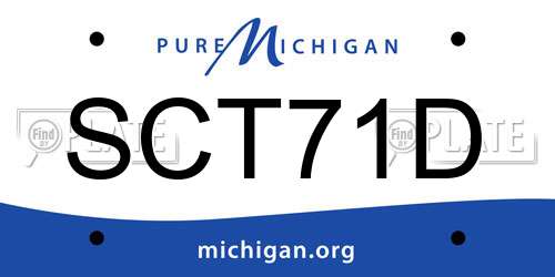 SCT71D Michigan License Plate