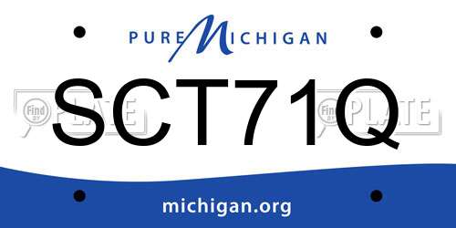 SCT71Q Michigan License Plate