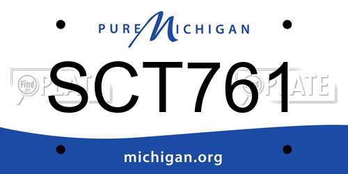 SCT761 Michigan License Plate