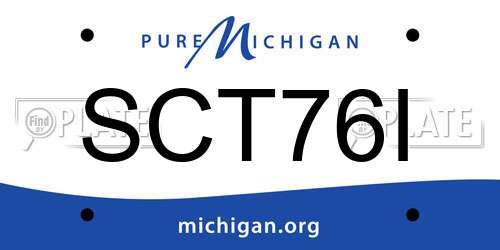 SCT76I Michigan License Plate