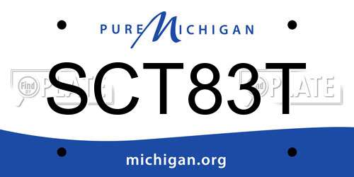 SCT83T Michigan License Plate