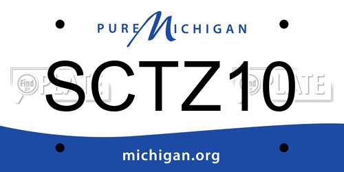 SCTZ10 Michigan License Plate