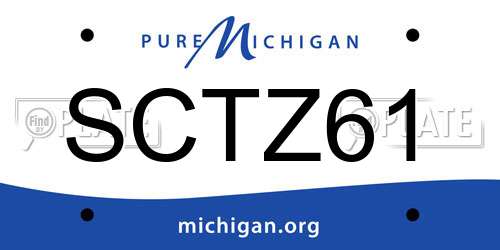 SCTZ61 Michigan License Plate