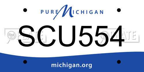 SCU554 Michigan License Plate