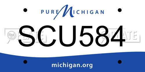 SCU584 Michigan License Plate