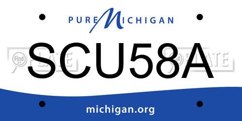 SCU58A Michigan License Plate