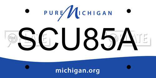 SCU85A Michigan License Plate
