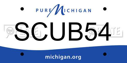 SCUB54 Michigan License Plate