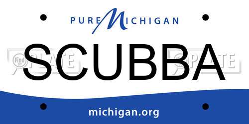 SCUBBA Michigan License Plate