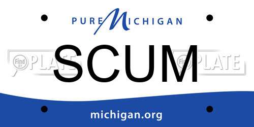 SCUM Michigan License Plate
