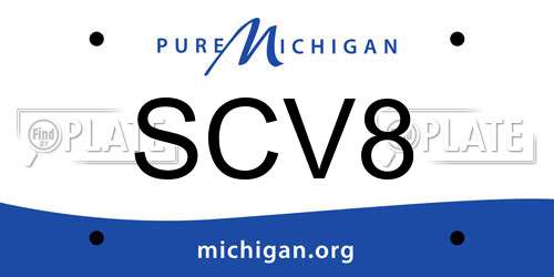 SCV8 Michigan License Plate