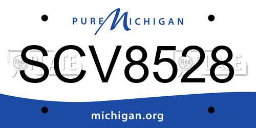 SCV8528 Michigan License Plate