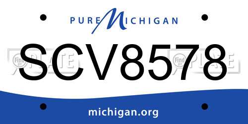 SCV8578 Michigan License Plate