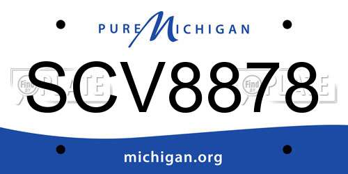 SCV8878 Michigan License Plate