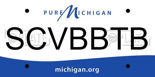 SCVBBTB Michigan License Plate
