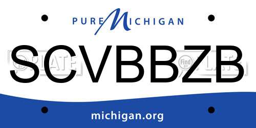 SCVBBZB Michigan License Plate