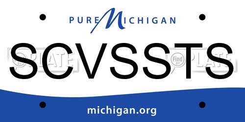 SCVSSTS Michigan License Plate