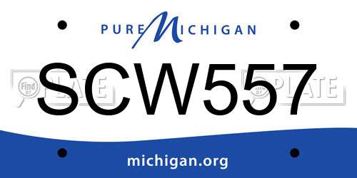 SCW557 Michigan License Plate