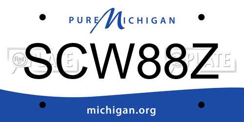 SCW88Z Michigan License Plate