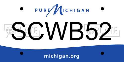 SCWB52 Michigan License Plate