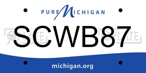 SCWB87 Michigan License Plate